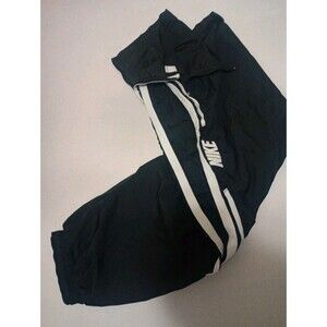 Nike Vintage Black Mesh Lined Zip Ankle Pocket Windbreaker Track Pants Size M